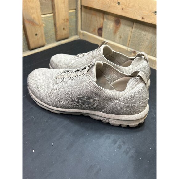 Skechers Womens Goga Mat Slip-On Sneakers 9.5 extra wide Taupe - Picture 7 of 9